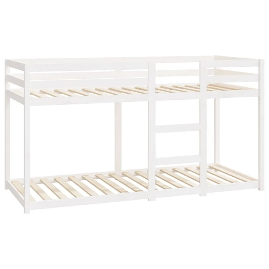 Lit superposé sans matelas blanc 80x200 cm bois de pin massif - 4