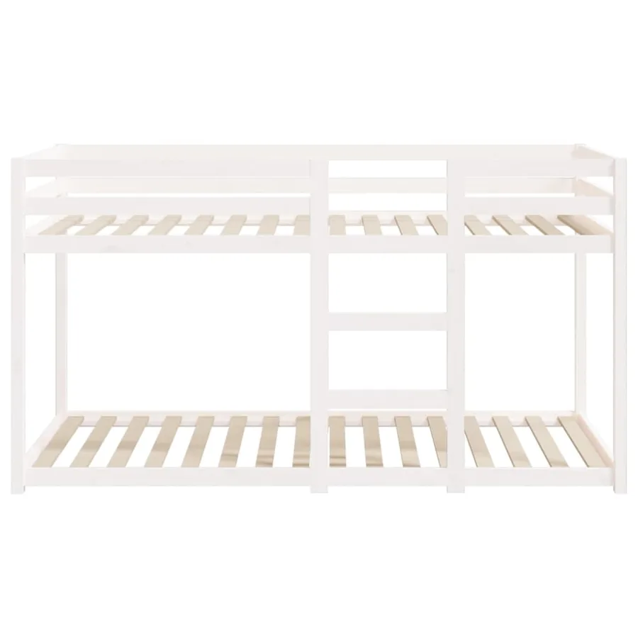 Lit superposé sans matelas blanc 80x200 cm bois de pin massif - 5