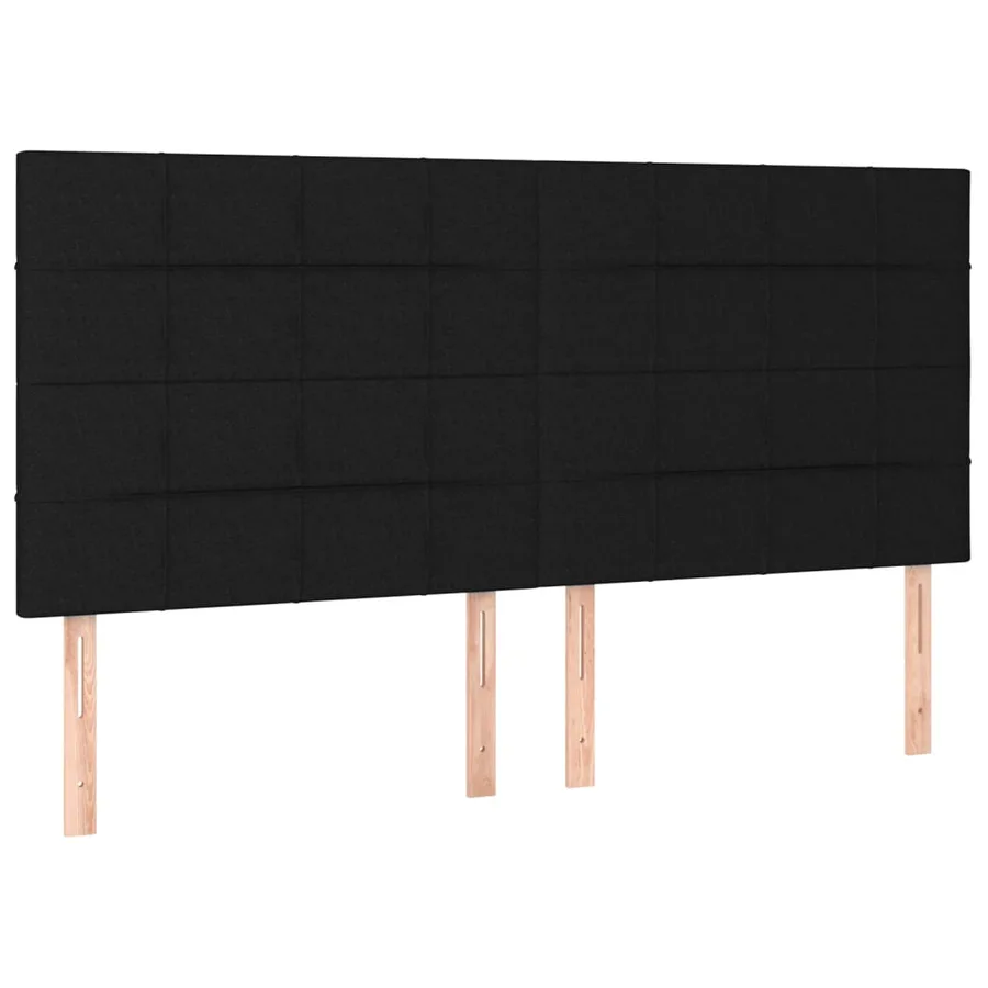 Tête de lit Noir 200x5x118/128 cm Tissu - 2