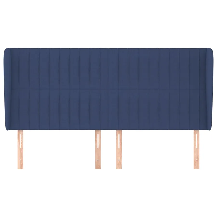 Tête de lit avec oreilles Bleu 183x23x118/128 cm Tissu - 3