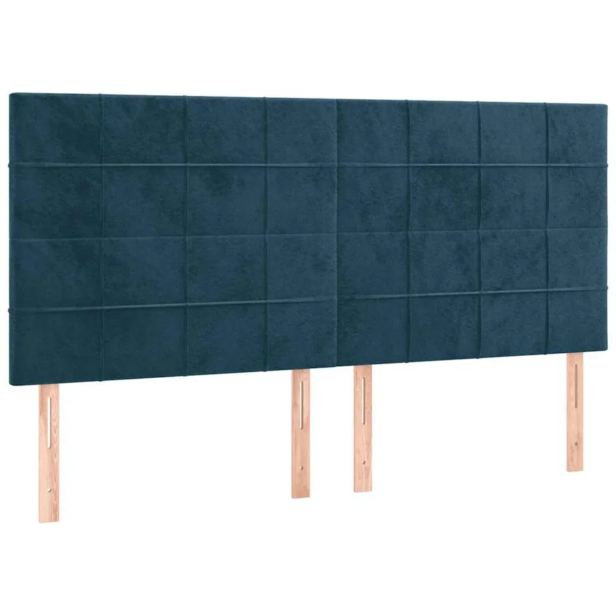 Sommier à lattes de lit matelas et LED Bleu foncé 180x200 cm - 7
