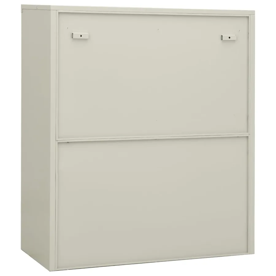 Armoire de bureau Gris clair 90x40x105 cm Acier - 4