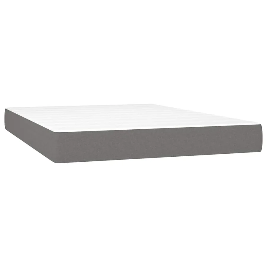 Sommier à lattes de lit avec matelas Gris foncé 140x190cm Tissu - 5