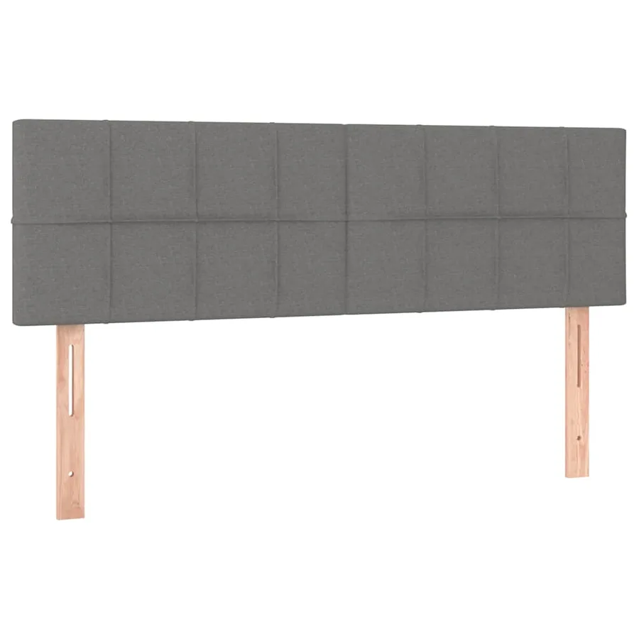 Sommier à lattes de lit avec matelas Gris foncé 140x190cm Tissu - 6