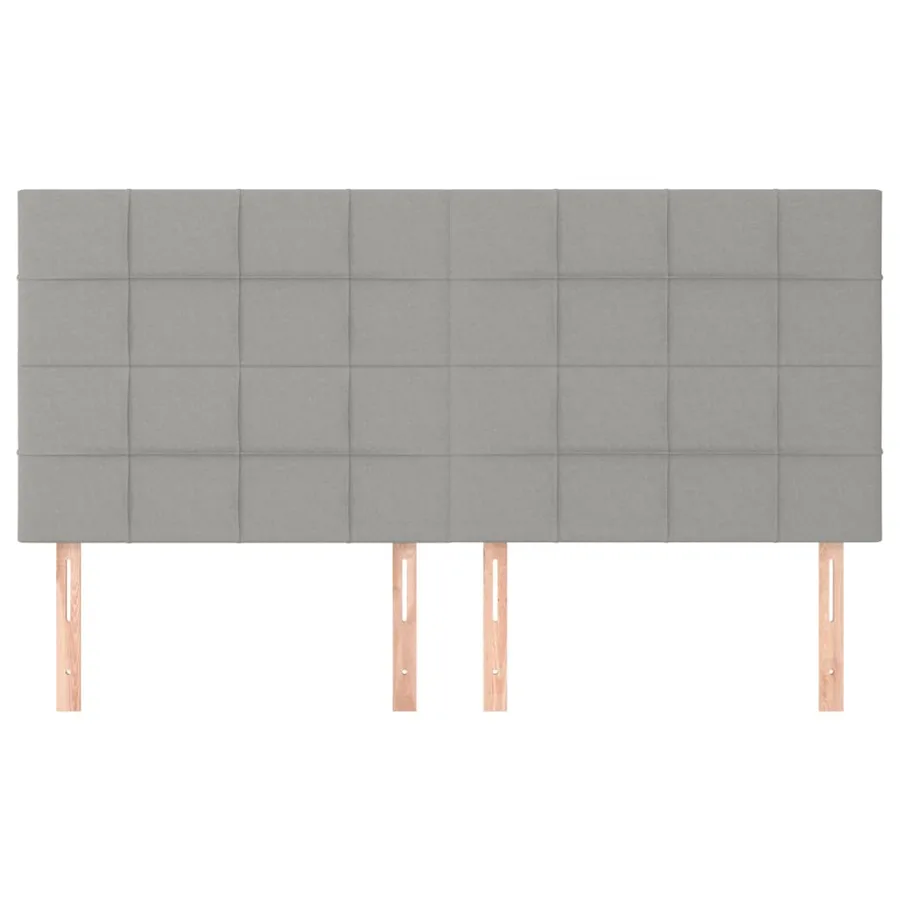 Tête de lit Gris clair 200x5x118/128 cm Tissu - 3