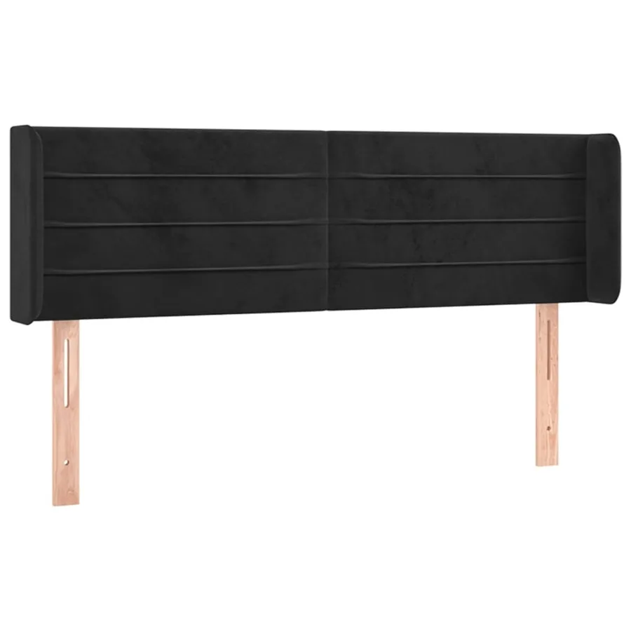 Tête de lit à LED Noir 147x16x78/88 cm Velours - 3