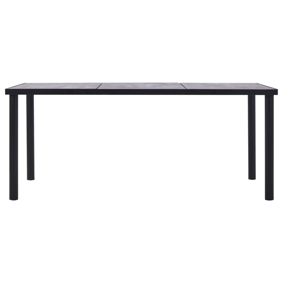 Table à manger Noir et gris béton 200x100x75 cm MDF - 2