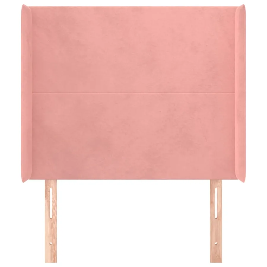 Tête de lit avec oreilles Rose 93x16x118/128 cm Velours - 3