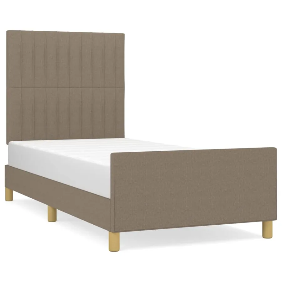 Cadre de lit sans matelas taupe 100x200 cm tissu - 2
