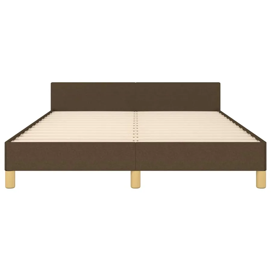 Cadre de lit sans matelas marron foncé 140x190 cm tissu - 5