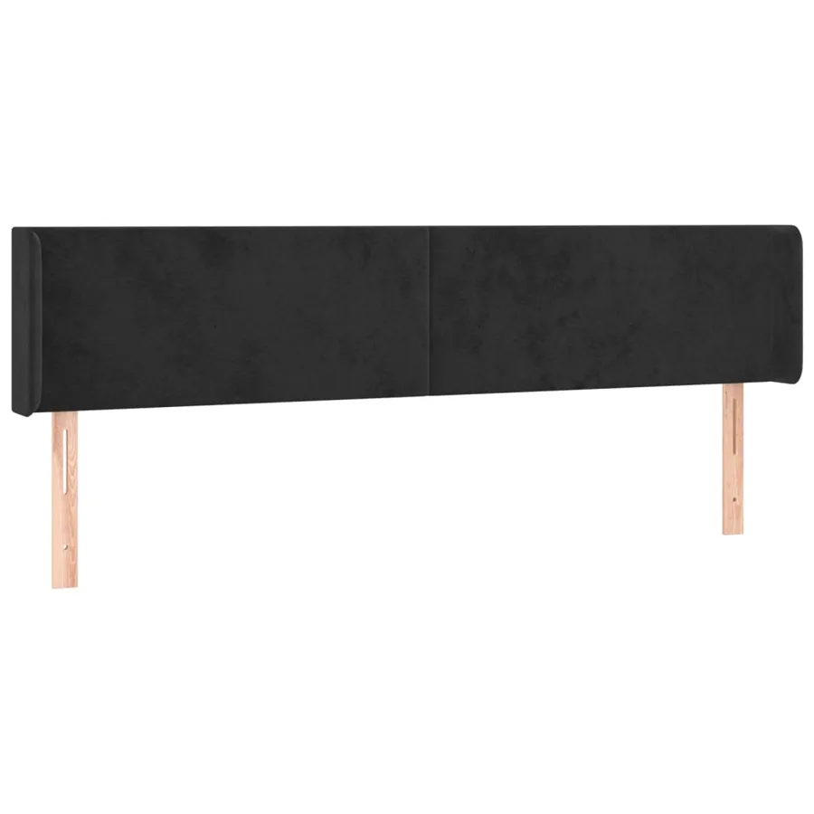 Tête de lit à LED Noir 203x16x78/88 cm Velours - 3