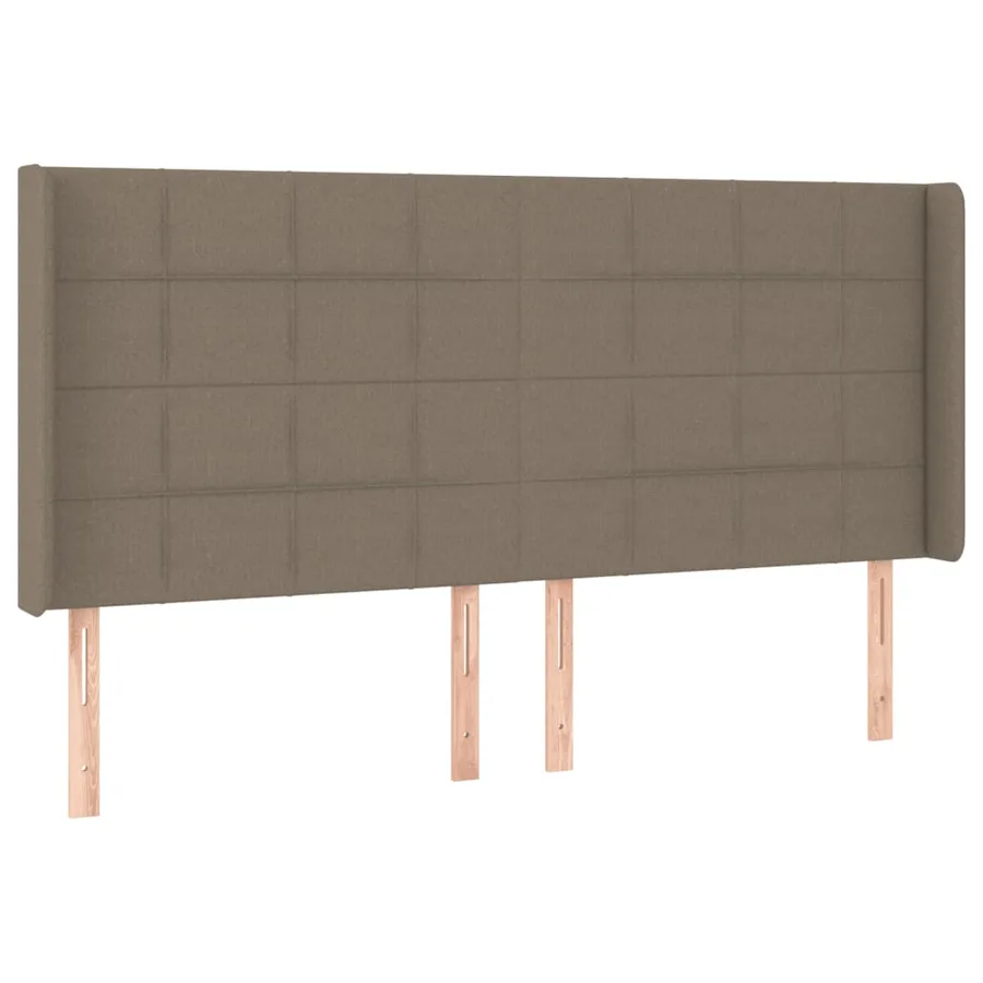 Sommier à lattes de lit matelas et LED Taupe 200x200 cm Tissu - 7