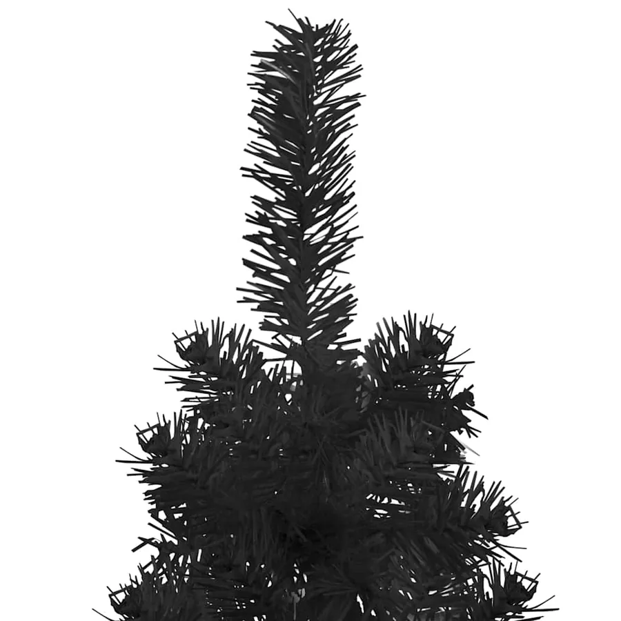 Demi sapin de Noël artificiel mince avec support Noir 240 cm - 6