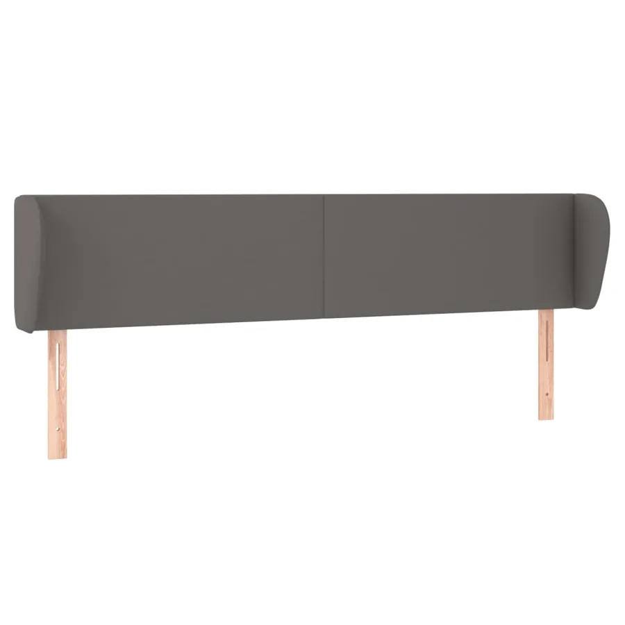 Tête de lit avec oreilles Gris 203x23x78/88 cm Similicuir - 2