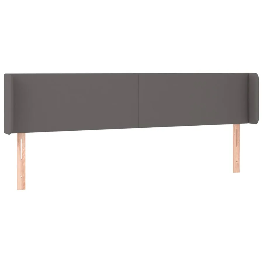 Tête de lit avec oreilles Gris 203x16x78/88 cm Similicuir - 2