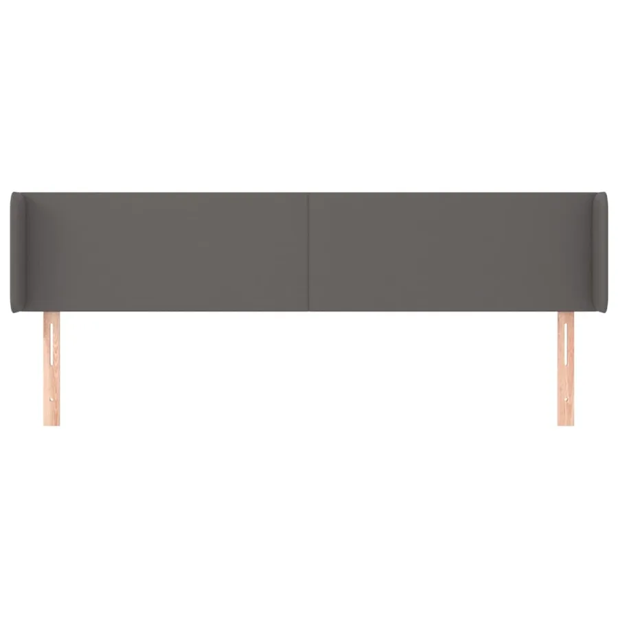 Tête de lit avec oreilles Gris 203x16x78/88 cm Similicuir - 3