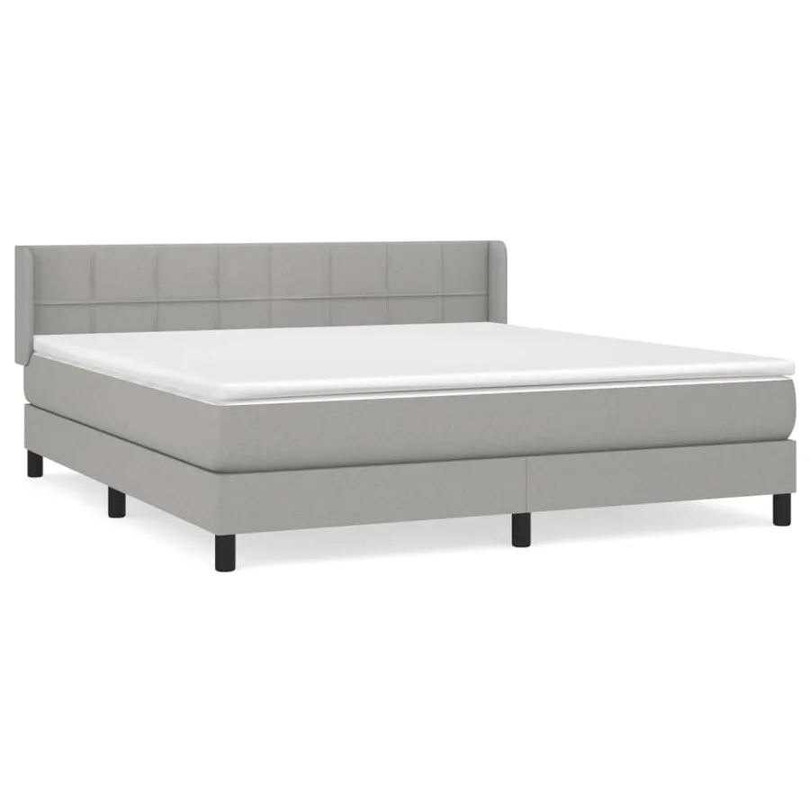 Sommier à lattes de lit avec matelas Gris clair 180x200cm Tissu - 2