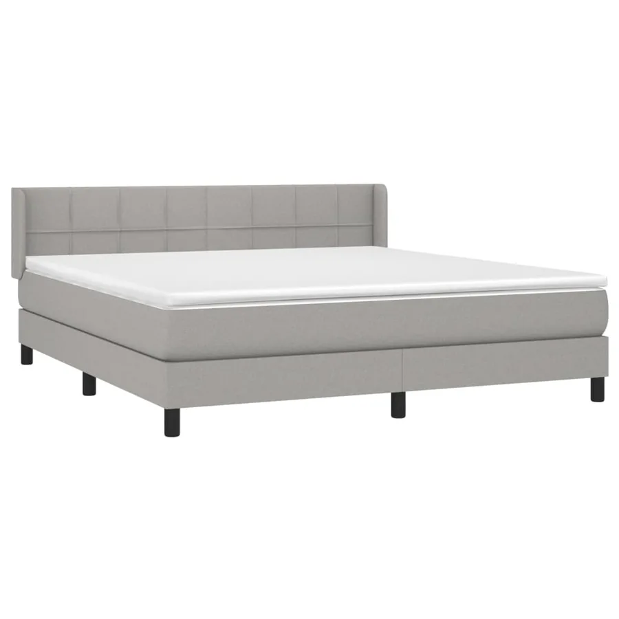 Sommier à lattes de lit avec matelas Gris clair 180x200cm Tissu - 3