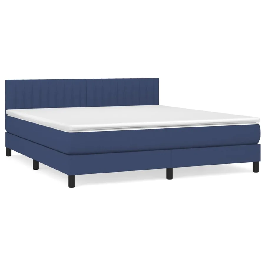 Sommier à lattes de lit avec matelas Bleu 180x200 cm Tissu - 2