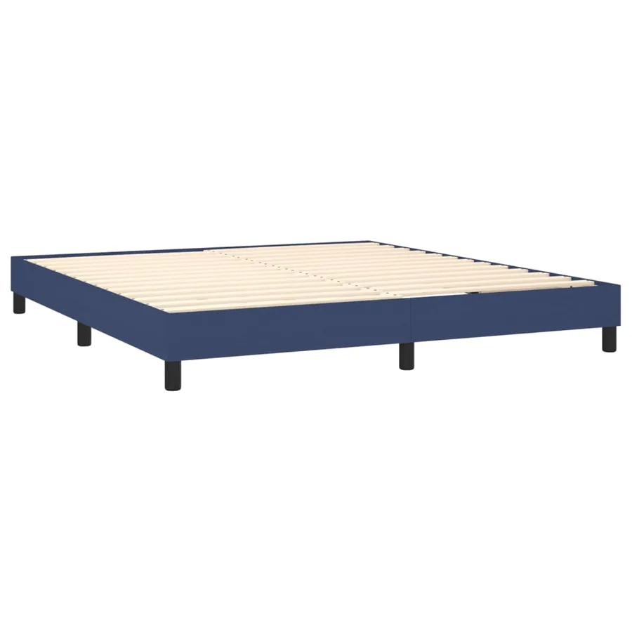 Sommier à lattes de lit avec matelas Bleu 180x200 cm Tissu - 4