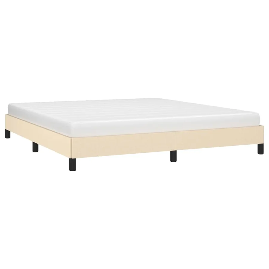 Cadre de lit sans matelas crème 160x200 cm tissu - 3