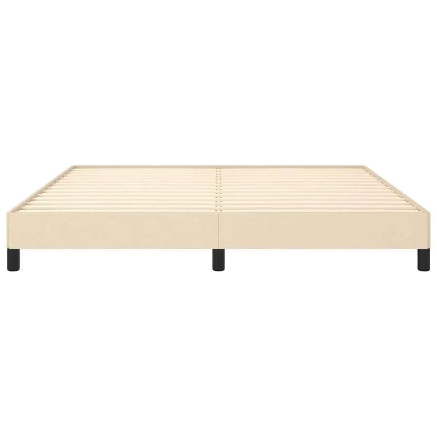 Cadre de lit sans matelas crème 160x200 cm tissu - 5