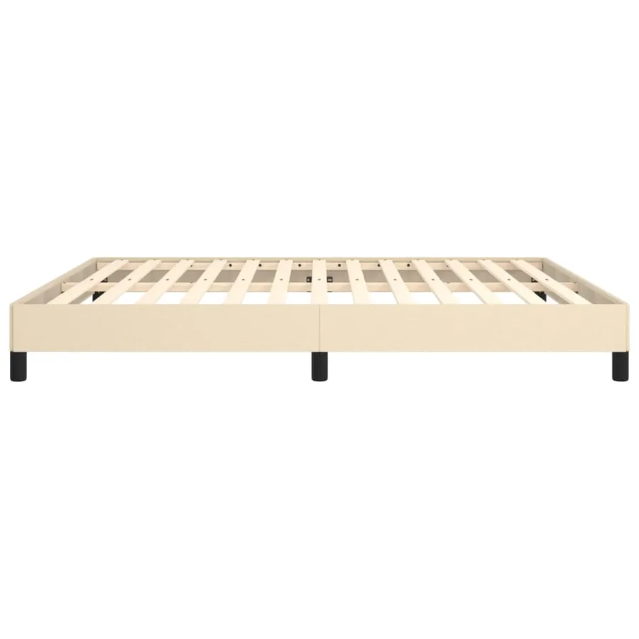 Cadre de lit sans matelas crème 160x200 cm tissu - 6