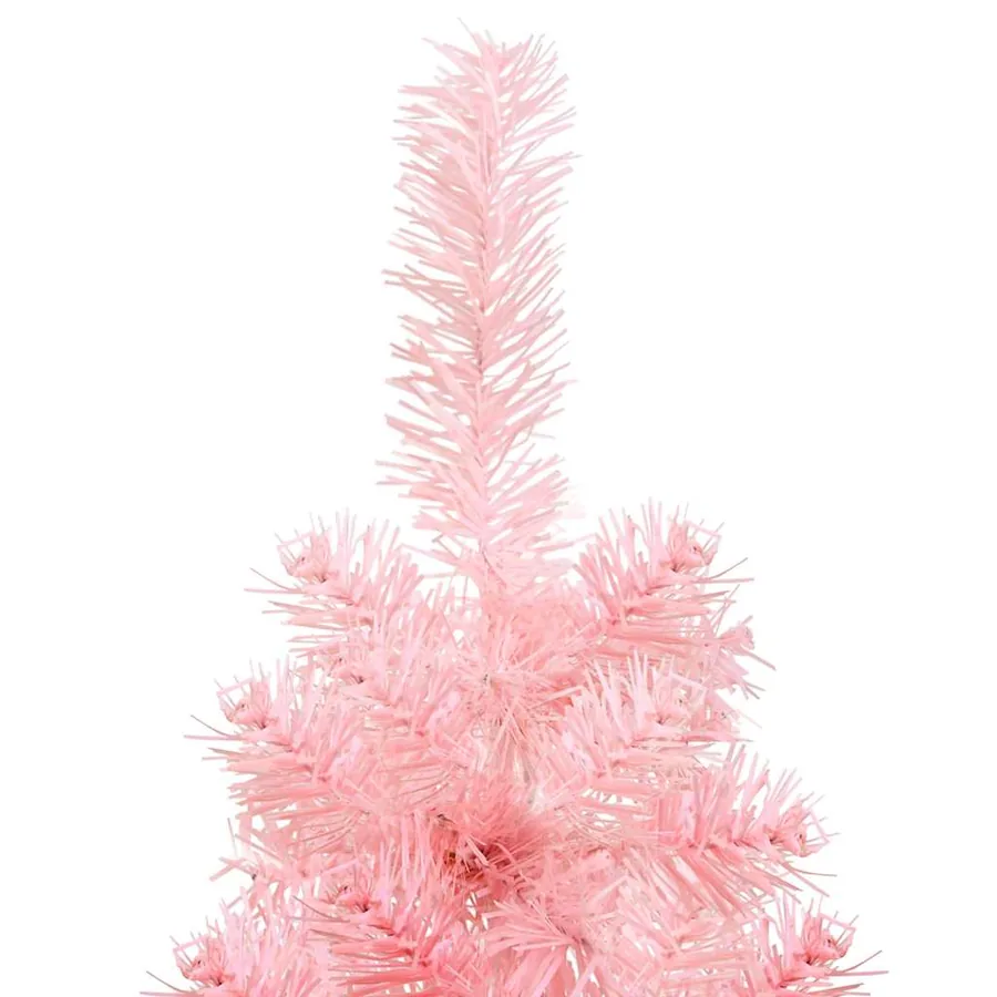 Demi sapin de Noël artificiel mince avec support Rose 180 cm - 6