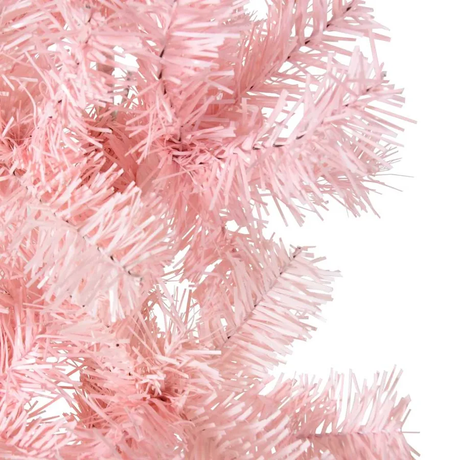 Demi sapin de Noël artificiel mince avec support Rose 180 cm - 7