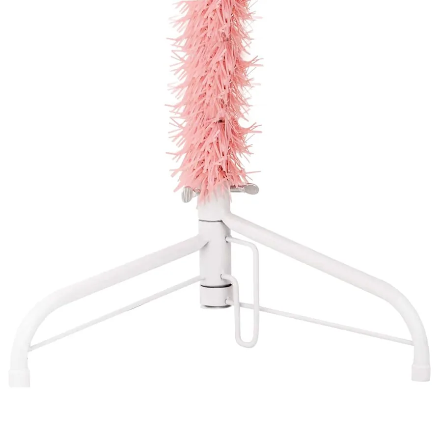 Demi sapin de Noël artificiel mince avec support Rose 180 cm - 8