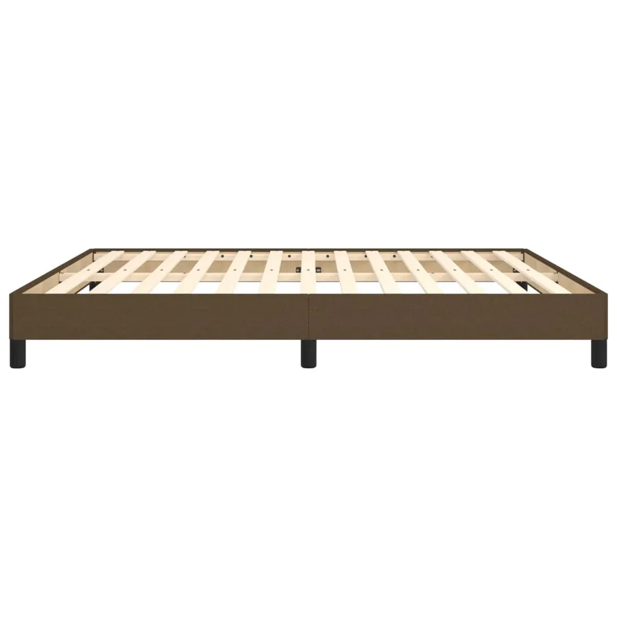 Cadre de lit sans matelas marron foncé 160x200 cm tissu - 6