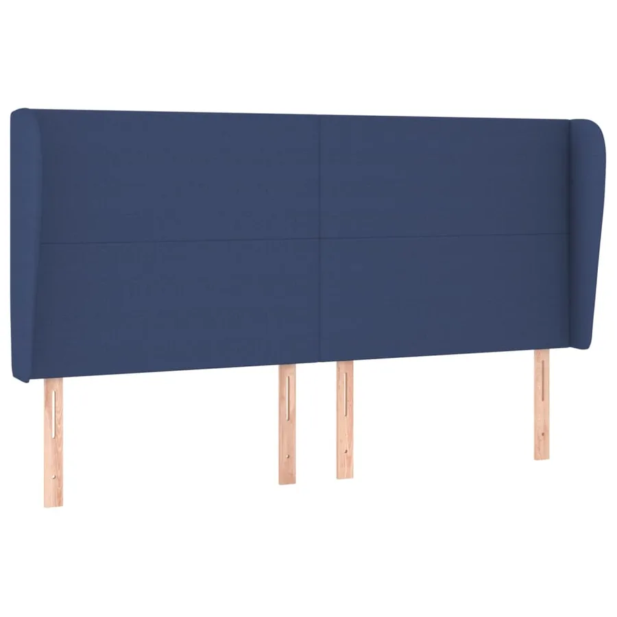 Tête de lit avec oreilles Bleu 203x23x118/128 cm Tissu - 2