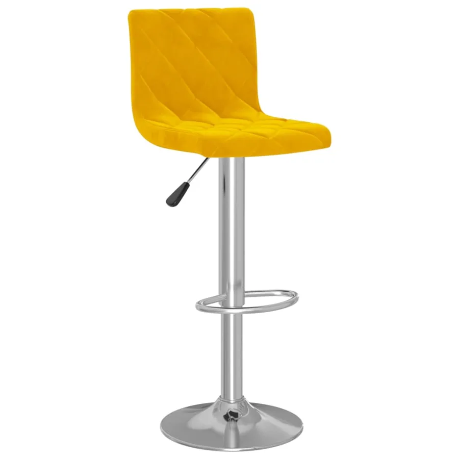 Tabourets de bar lot de 2 jaune moutarde velours - 3