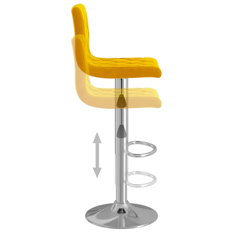 Tabourets de bar lot de 2 jaune moutarde velours - 7