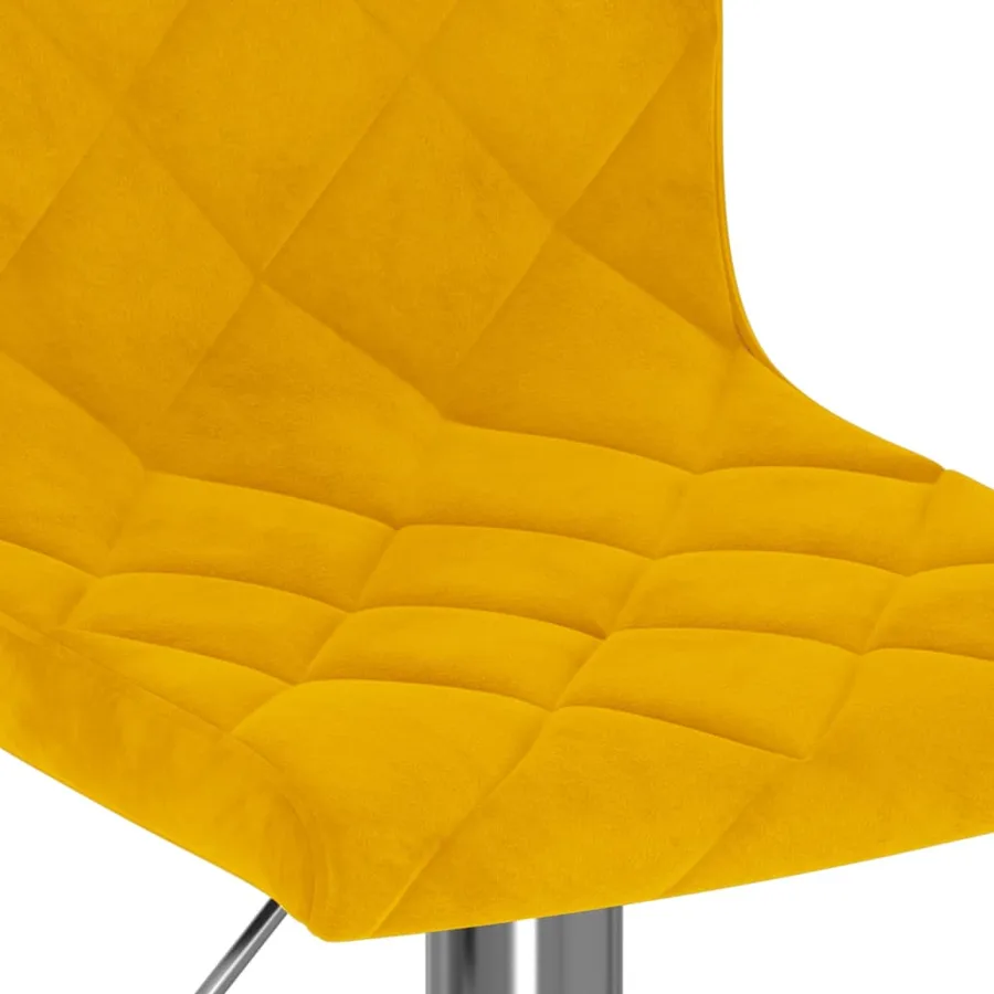 Tabourets de bar lot de 2 jaune moutarde velours - 8
