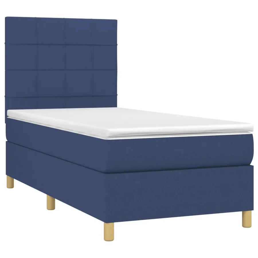 Sommier à lattes de lit avec matelas Bleu 90x200 cm Tissu - 3