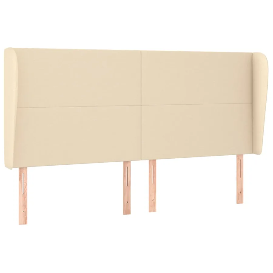 Tête de lit avec oreilles Crème 183x23x118/128 cm Tissu - 2