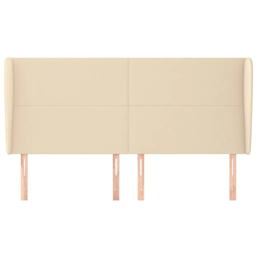 Tête de lit avec oreilles Crème 183x23x118/128 cm Tissu - 3