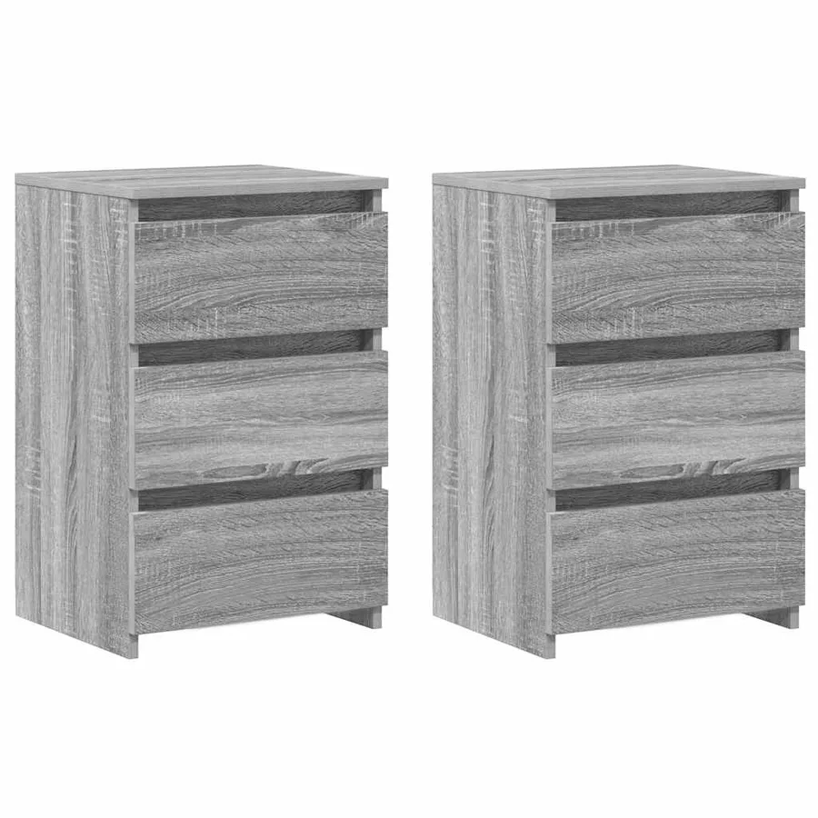 Tables de chevet 2 pcs Sonoma gris 40x35x62,5cm Bois ingénierie - 2