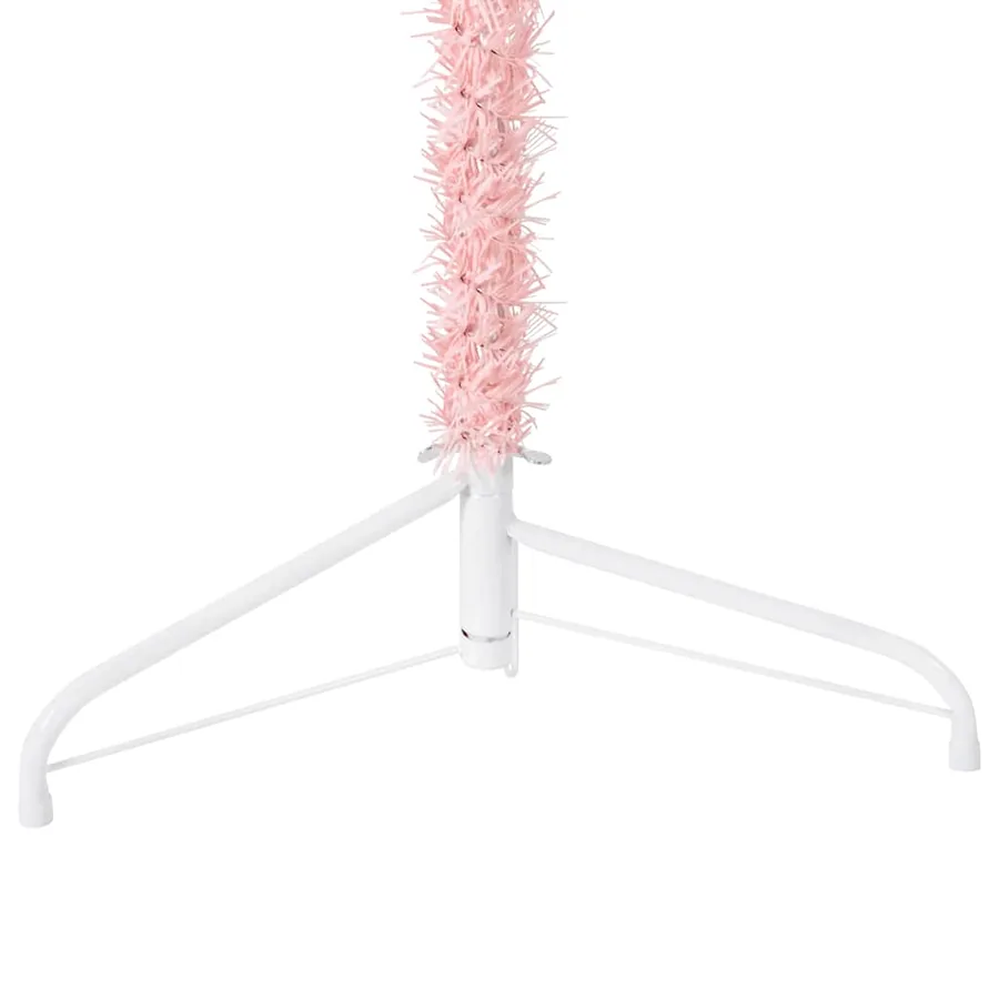 Demi sapin de Noël artificiel mince avec support Rose 240 cm - 8