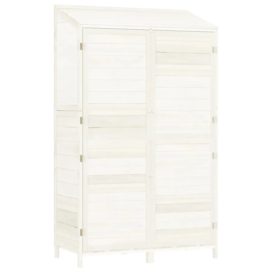 Remise de jardin Blanc 102x52x174,5 cm Bois de sapin solide - 2