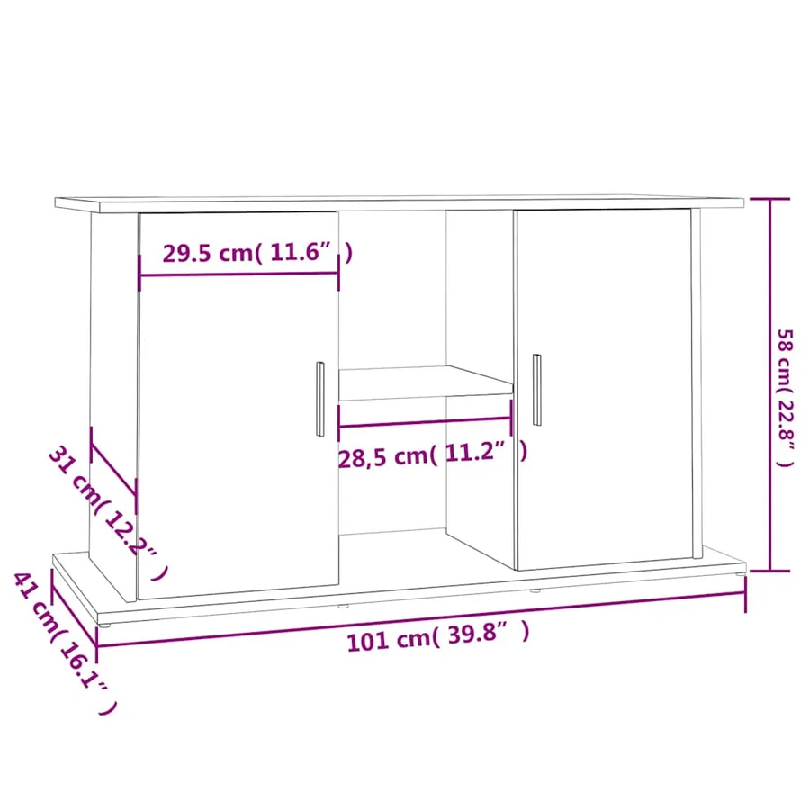 Support pour aquarium blanc 101x41x58 cm bois d'ingénierie - 11