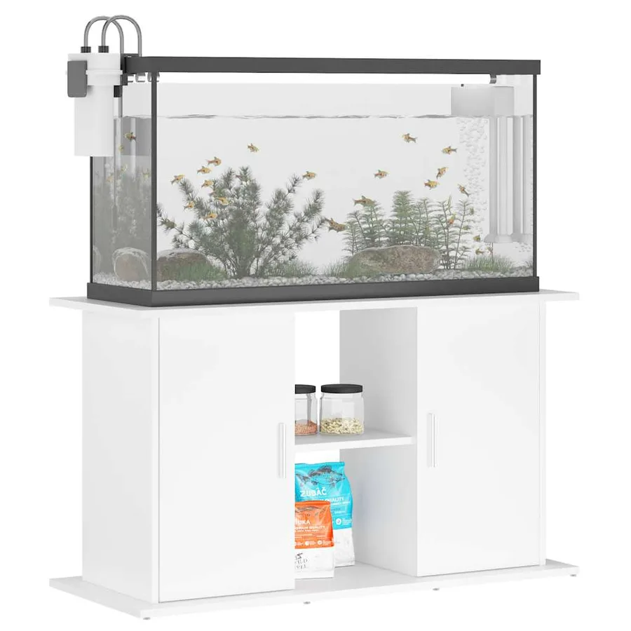 Support pour aquarium blanc 101x41x58 cm bois d'ingénierie - 3