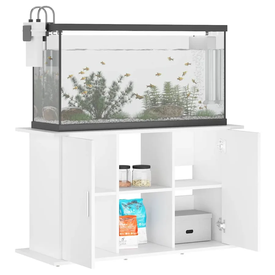 Support pour aquarium blanc 101x41x58 cm bois d'ingénierie - 4