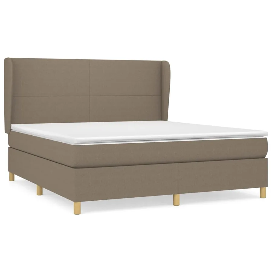 Sommier à lattes de lit avec matelas Taupe 180x200 cm Tissu - 2