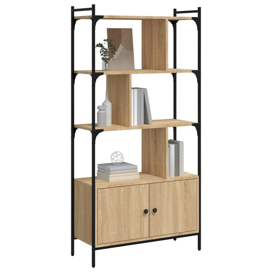 Bibliothèque avec portes Chêne Sonoma 76,5x30x154,5 cm Bois d'ingénierie - 3