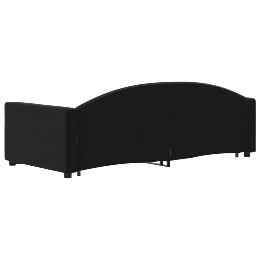 Lit de jour avec lit gigogne noir 90x190 cm velours - 5