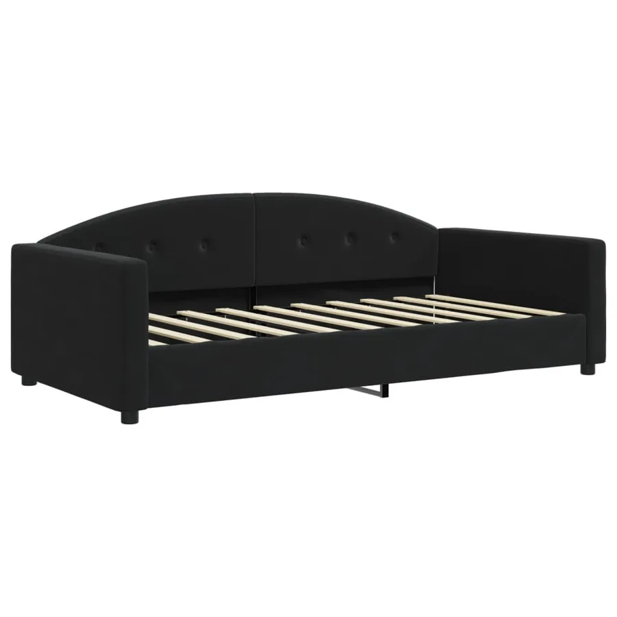 Lit de jour avec lit gigogne noir 90x190 cm velours - 6