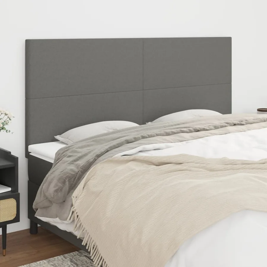 Tête de lit Gris foncé 180 x 5 x 118/128 cm Tissu