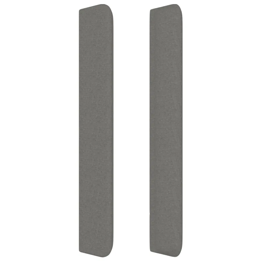 Tête de lit avec oreilles Gris foncé 183x16x118/128 cm Tissu - 4